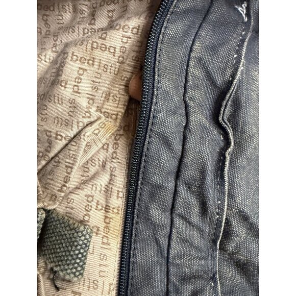 Bed Stu Hawkeye Black Waxed Canvas Messenger Bag Oil Slick Brown Gray - Picture 8 of 11